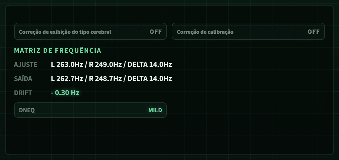 Monitor ao vivo do BIFROST com limiar, matriz de frequências, estado DNEQ e leituras de verificação